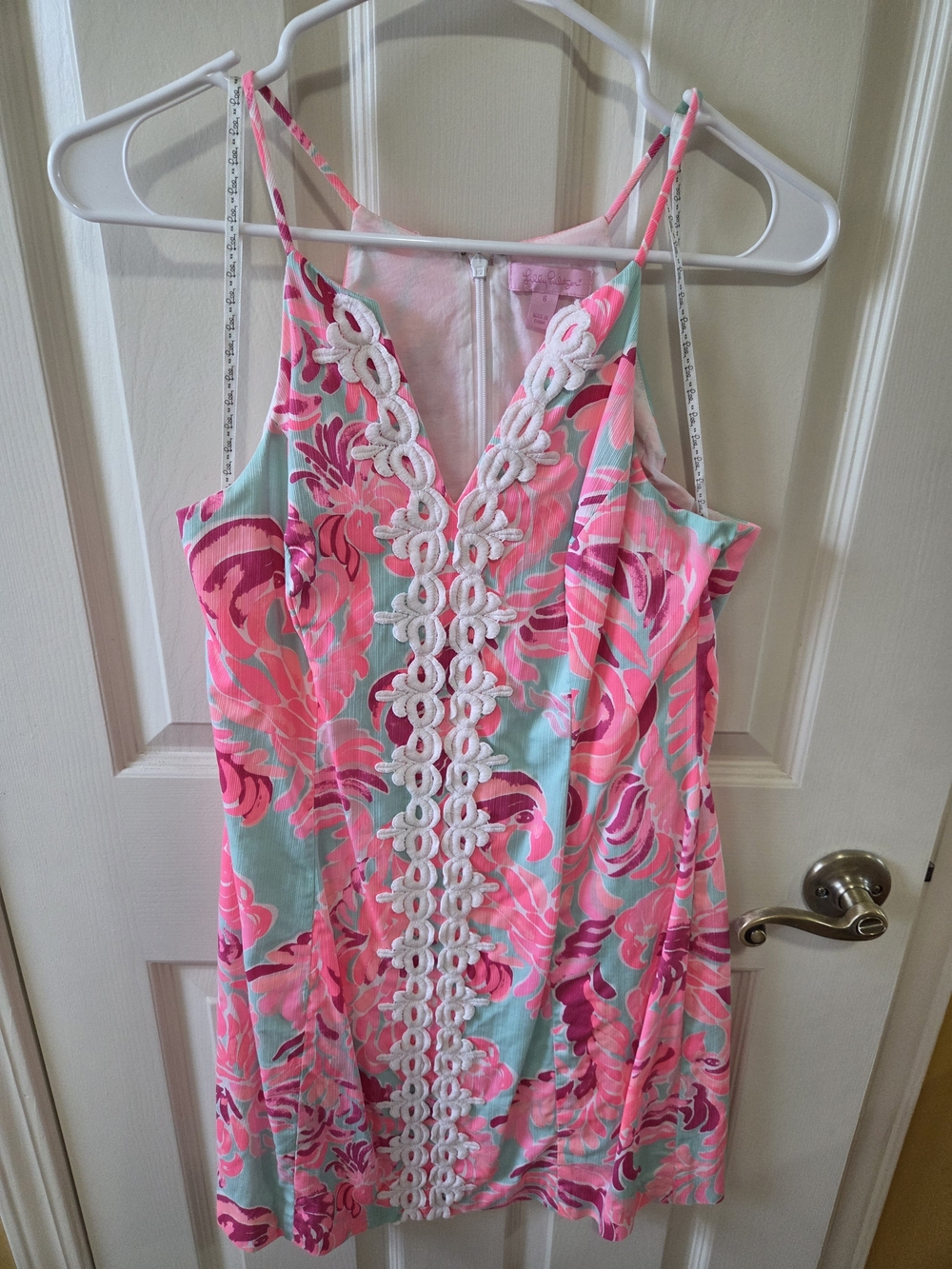 Lilly Pulitzer Pink & Aqua Floral Lace-Trim Sundress